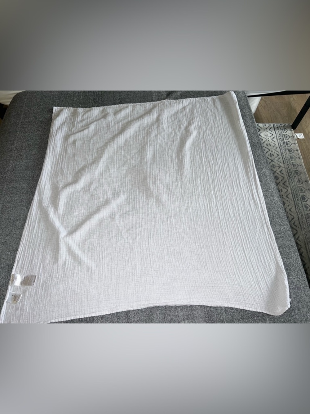 Aden and Anais Lightweight Gray Muslin 100% Cotton Swaddle Blanket 38 X 39